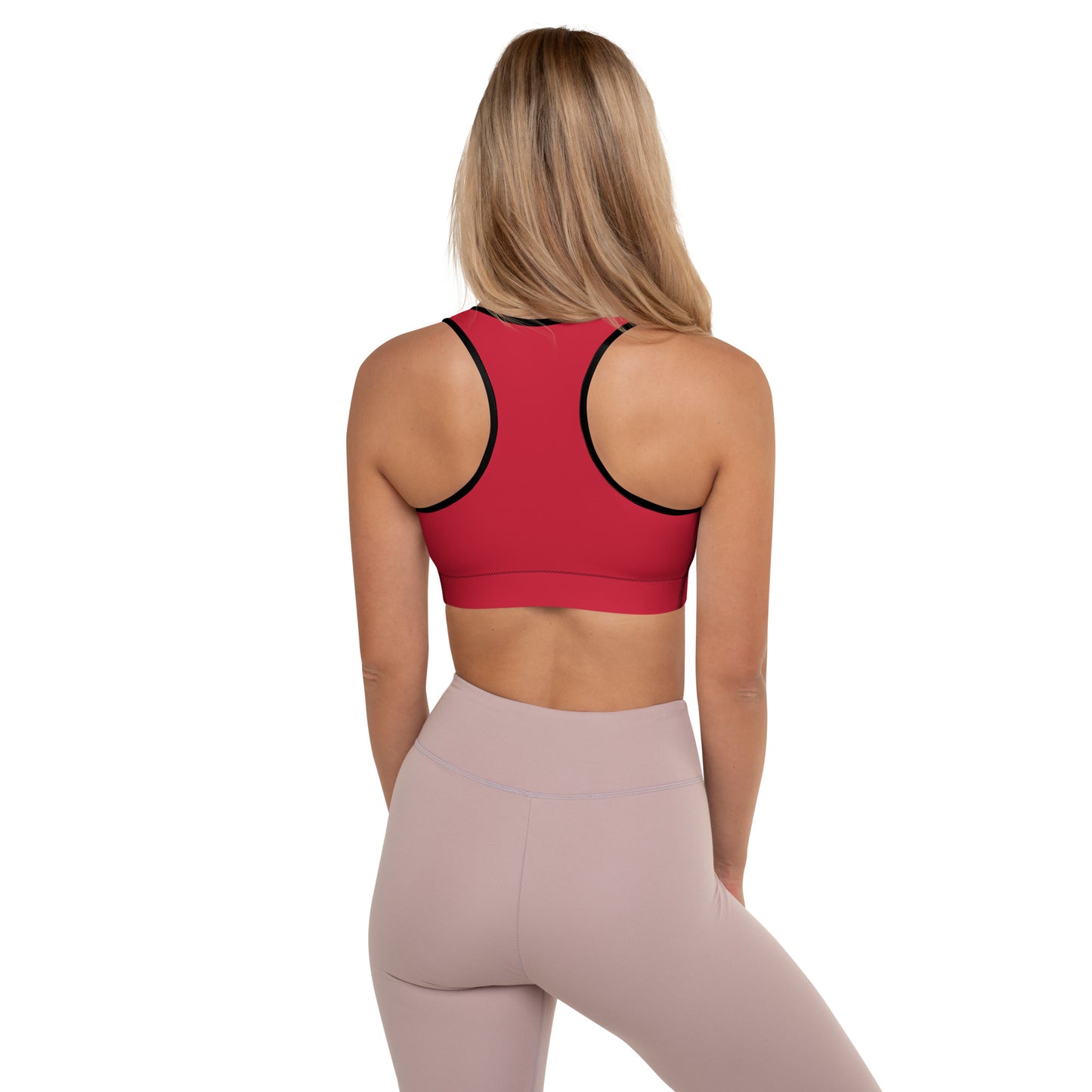 Red Vandals Padded Sports Bra with Trim