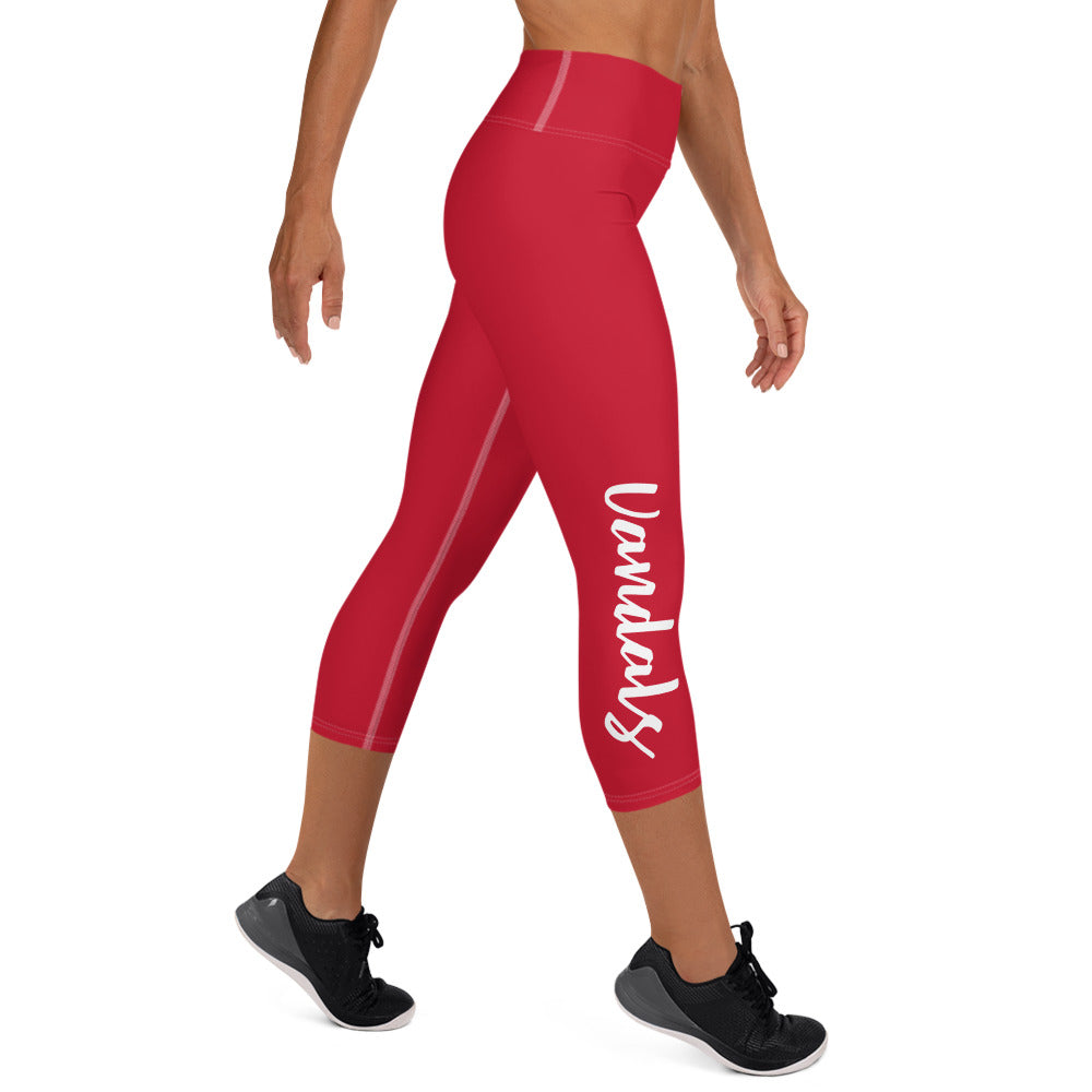 Red Vandals Yoga Capri Leggings