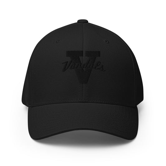 Vandals V Structured Twill Cap with Black on Black Logo