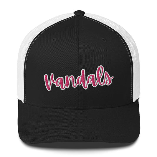 Pink Embroidered Vandals Trucker Cap