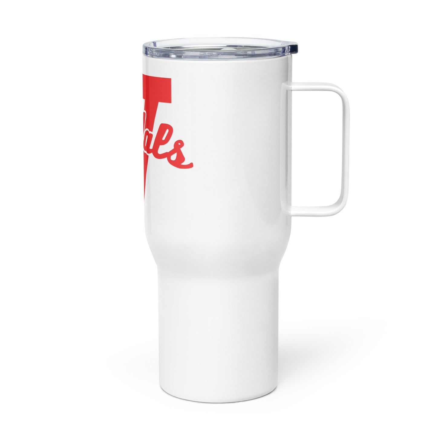 Travel mug with a handle