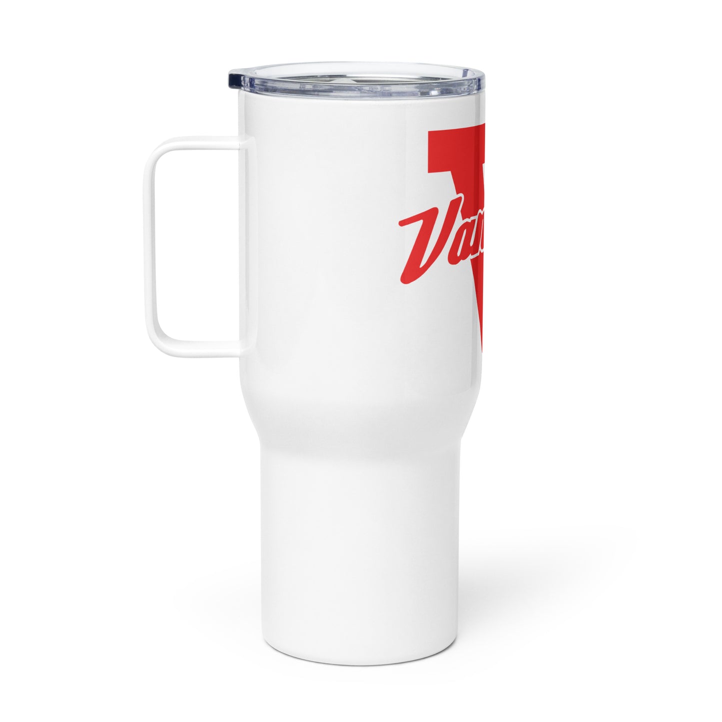 Travel mug with a handle