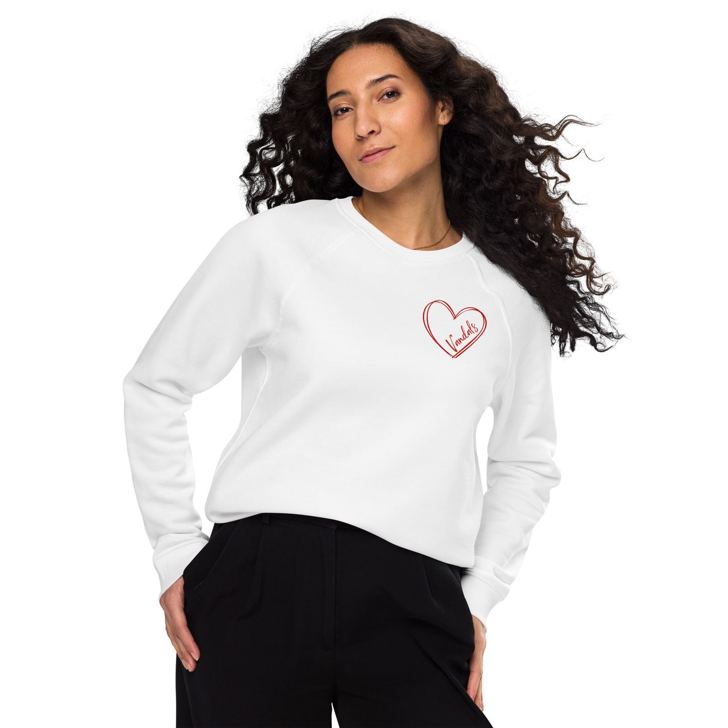 Vandal Heart Unisex organic raglan sweatshirt