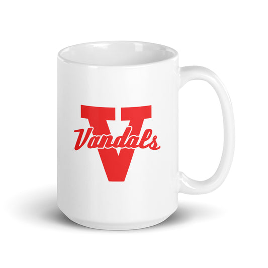 Vandals V White glossy mug